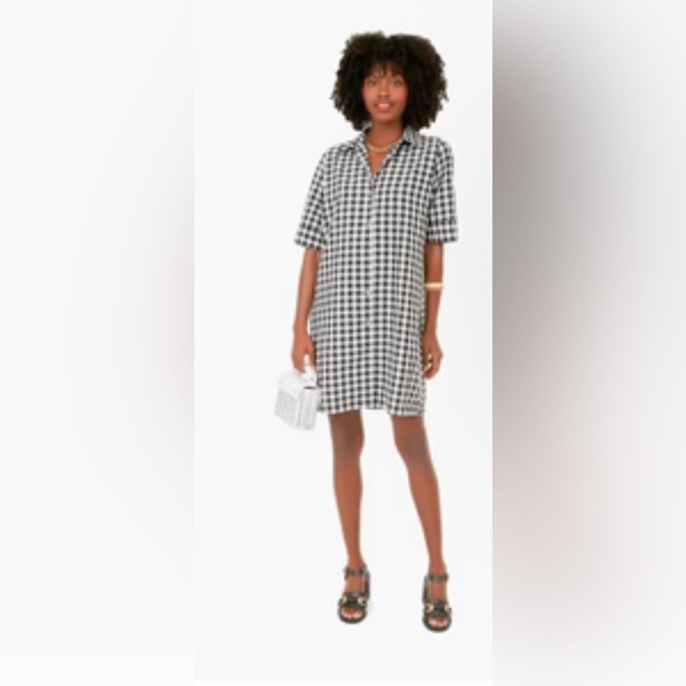 Tuckernuck Black and White Gingham Shirt Dress - size XS